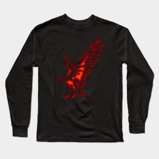 Flying Eagle, red Long Sleeve T-Shirt